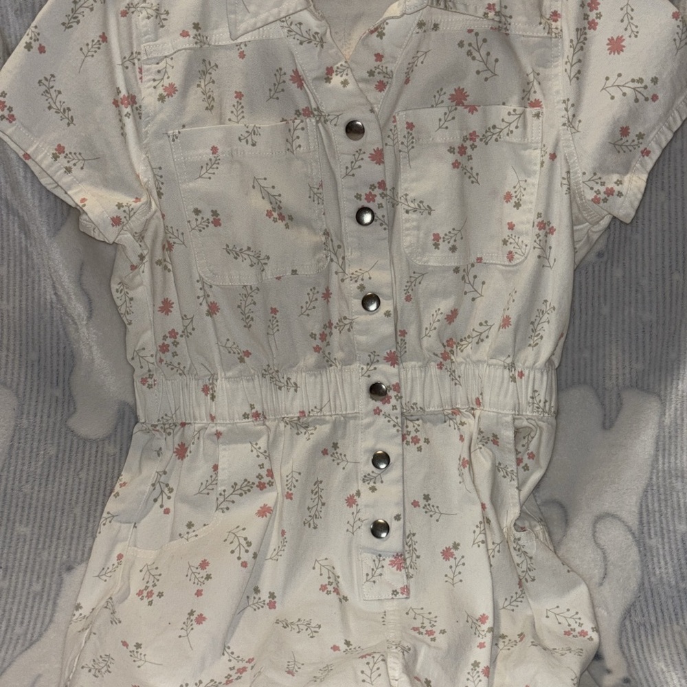 Floral Button-Up Romper